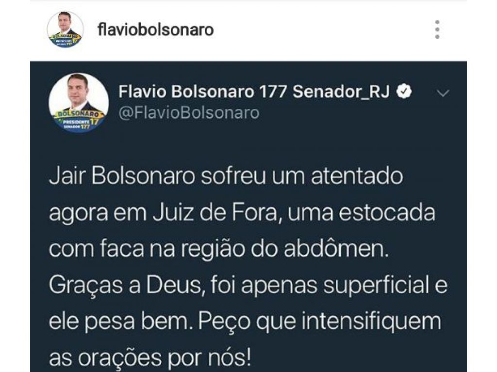 URGENTE: Bolsonaro foi agredido por um adversário, em Minas Gerais 