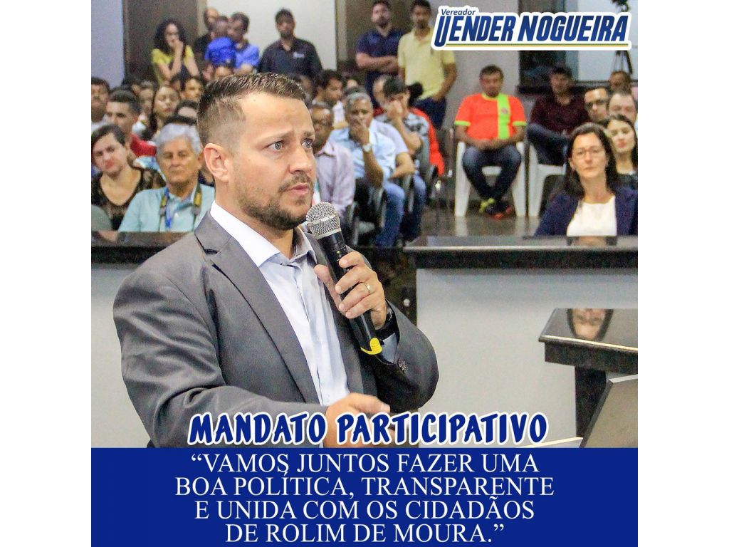  O vereador Uender Nogueira de Rolim de Moura recebeu o convite do partido PODEMOS e o PRTB para ser pré candidato a prefeito de Rolim de Moura